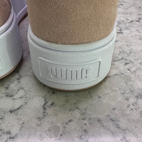 Puma Karmen Rebelle Womens White, Black Taupe Suede Platform Sneakers size 8 EUC - Picture 5 of 7